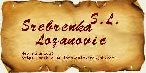 Srebrenka Lozanović vizit kartica